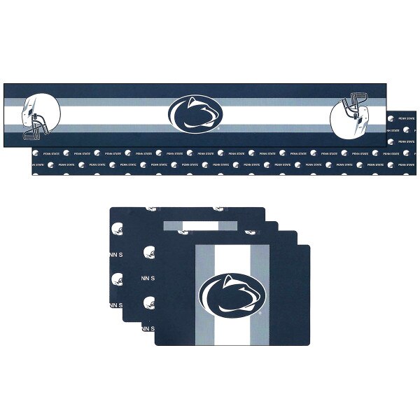 table runner and placemats Penn State Athletic Logo and football helmets